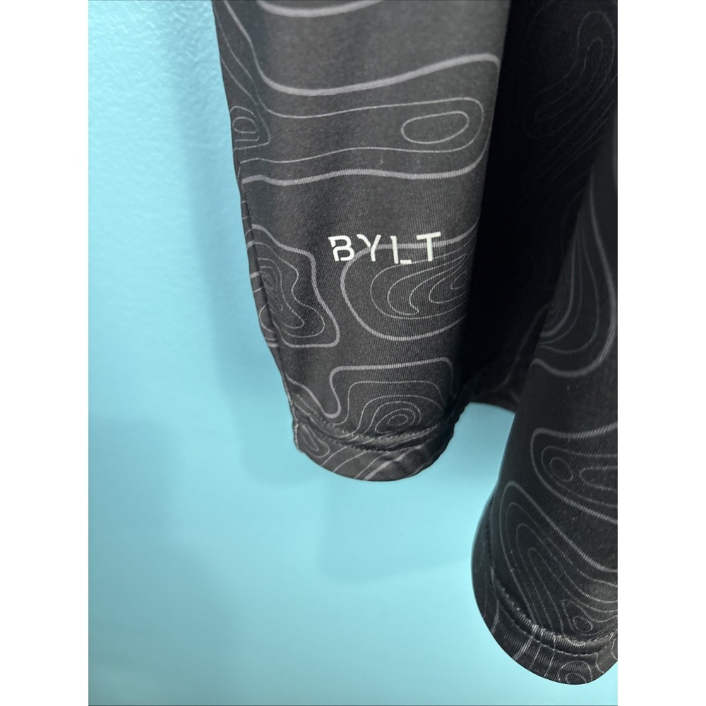 BYLT XXL Men's Golf Polo Black Geometric Print Performance Preppy Old Money - Picture 3 of 8